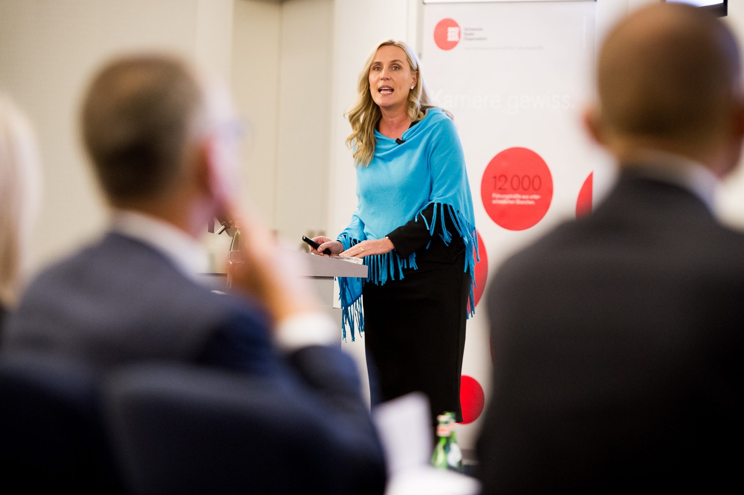 Photo of Iris Bohnet speaking to an audience